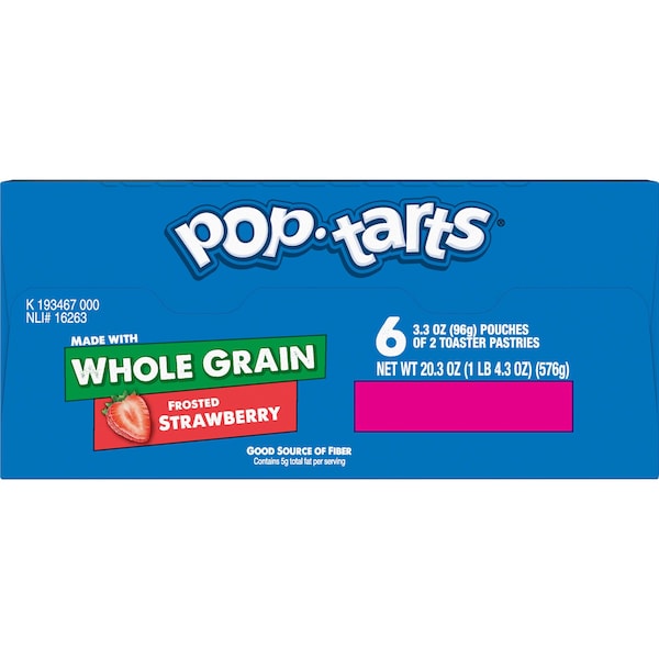 Pop-Tarts Whole Grain Frosted Strawberry Pastry 2 Count, PK72